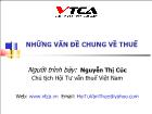 Luật học - Những vấn đề chung về thuế