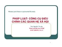 Luật học - Pháp luật - Công cụ điều chỉnh các quan hệ xã hội