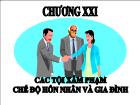 Luật hôn nhân và gia đình - Chương XXI: Các tội xâm phạm chế độ hôn nhân và gia đình