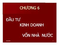 Luật kinh doanh - Chương 6: Đầu tư kinh doanh vốn nhà nước