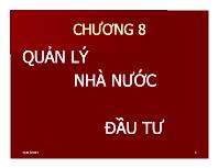 Luật kinh doanh - Chương 8: Quản lý nhà nước đầu tư