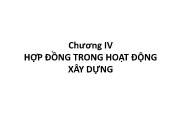 Luật kinh doanh - Chương IV: Hợp đồng trong hoạt động xây dựng