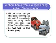 Luật kinh doanh - Vi phạm bản quyền của ngành công nghiệp ô tô Trung Quốc