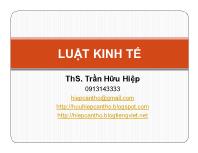 Luật kinh tế - Chương 1: Những vấn đề chung về luật kinh tế