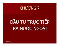 Luật kinh tế - Chương 7: Đầu tư trực tiếp ra nước ngoài