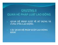 Luật lao động - Chương II: Quan hệ pháp luật lao động