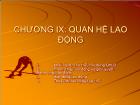 Luật lao động - Chương IX: Quan hệ lao động