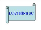 Tài liệu môn học Luật hình sự