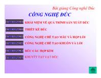 Bài giảng môn Công nghệ Đúc