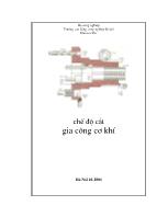 Cơ khí chế tạo máy - Chế độ cát gia công cơ khí