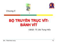 Cơ khí chế tạo máy - Chương 5: Bộ truyền trục vít - Bánh vít