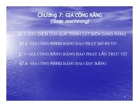 Cơ khí chế tạo máy - Chương 7: Gia công răng