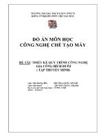 Công nghệ chế tạo máy - Đề tài Thiết kế quy trình công nghệ gia công bích đuôi (tập thuyết minh)