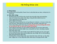 Cơ khí chế tạo máy - Hệ thống khóa cửa