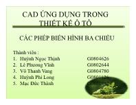 Công nghệ ô tô - Cad ứng dụng trong thiết kế ô tô