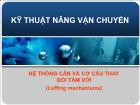 Kỹ thuật nâng vận chuyển - Hệ thống cần và cơ cấu thay đổi tầm với (luffing mechanisms)