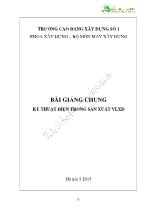 Bài giảng chung Kỹ thuật điện trong sản xuất vật liệu xây dựng