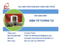 Bài giảng môn Điện tử tương tự - Chương 2: Mạch khuếch đại thuật toán