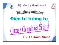 Bài giảng môn Điện tử tương tự - Chương 5: Các mạch biến dổi tần số