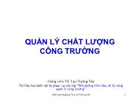 Bài giảng Quản lý chất lượng công trường