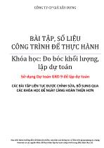 Bài tập, số liệu công trình để thực hành