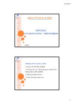 Cơ chất lỏng + thí nghiệm - Chương 1: Các đặc tính của chất lỏng