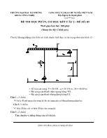 Đề thi học phần: Cơ học kết cấu 2 - Đề số: 01