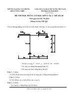 Đề thi học phần: Cơ học kết cấu 2 - Đề số: 1
