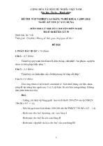 Đề thi tốt nghiệp cao đẳng nghề: Kỹ thuật xây dựng - Môn thi: Lý thuyết chuyên môn nghề - Mã đề thi: KTXD - LT 30