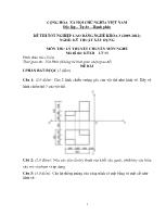 Đề thi tốt nghiệp cao đẳng nghề: Kỹ thuật xây dựng - Môn thi: Lý thuyết chuyên môn nghề - Mã đề thi: KTXD - LT12