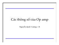 Điện điện tử - Các thông số của Op amp