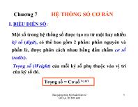 Điện - Điện Tử - Chương 7: Hệ thống số cơ bản