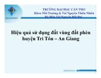 Hiệu quả sử dụng đất vùng đất phèn huyện Tri Tôn – An Giang