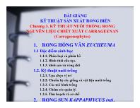 Kỹ thuật sản xuất rong biển - Chương 3: Kỹ thuật nuôi trồng rong nguyên liệu chiết xuất carrageenan (carrageenophytes)