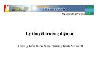 Lý thuyết trường điện từ - Trường biến thiên và hệ phương trình maxwell