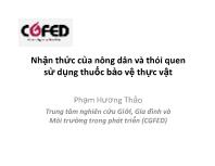 Nông - Lâm - Ngư nghiệp - Nhận thức của nông dân và thói quen sử dụng thuốc bảo vệ thực vật