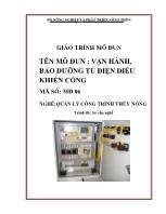 Quản lý công trình thủy nông - Bài: Vận hành, bảo dưỡng tủ điện điều khiển cống