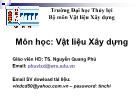 Tài liệu môn học Vật liệu Xây dựng