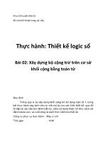 Thực hành: Thiết kế logic số - Bài 02: Xây dựng bộ cộng trừ trên cơ sở khối cộng bằng toán tử