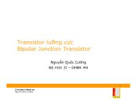 Tìm hiểu Transistor lưỡng cực bipolar junction transistor