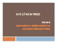 Vật lý kiến trúc - Phần II: Chiếu sáng tự nhiên và nhân tạo các công trình kiến trúc