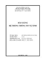 Bài giảng Hệ thống thông tin vệ tinh