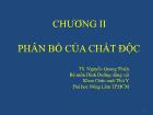 Bệnh học thủy sản - Chương II: Phân bố của chất độc