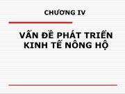 Nông - Lâm - Ngư nghiệp - Chương IV: Vấn đề phát triển kinh tế nông hộ