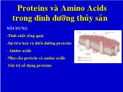Proteins vaø Amino Acids trong dinh dưỡng thủy sản