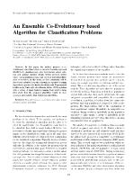 An Ensemble Co-Evolutionary based Algorithm for Classification Problems