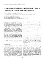 An evaluation of pose estimation in video of traditional martial arts presentation