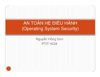 Bài giảng An toàn hệ điều hành - Chương 1: Introduction of Operating System Security - Nguyễn Hồng Sơn