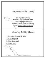 Bài giảng Cấu trúc dữ liệu và giải thuật 2 - Chương 1: Cây (Tree) - Ngô Công Thắng