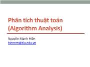 Bài giảng Cấu trúc dữ liệu và giải thuật - Chương 1: Phân tích thuật toán (Algorithm Analysis) - Nguyễn Mạnh Hiển